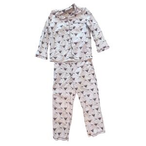 2Pc Espresso Martini Pajamas by Crafted by Mahogany 100% Cotton Women's Large